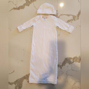 Beaufort Bonnet Company White Baby Sleep Gown with Hat
